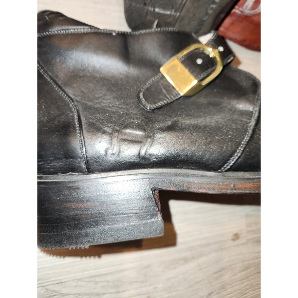 Botas y Botines Ramon Black Leather Monk Strap Ankle Boots Square Toe Mens 8 main image 7
